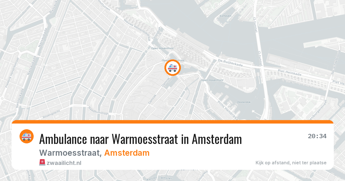 Ambulance naar Warmoesstraat in Amsterdam — 9 jun 2026