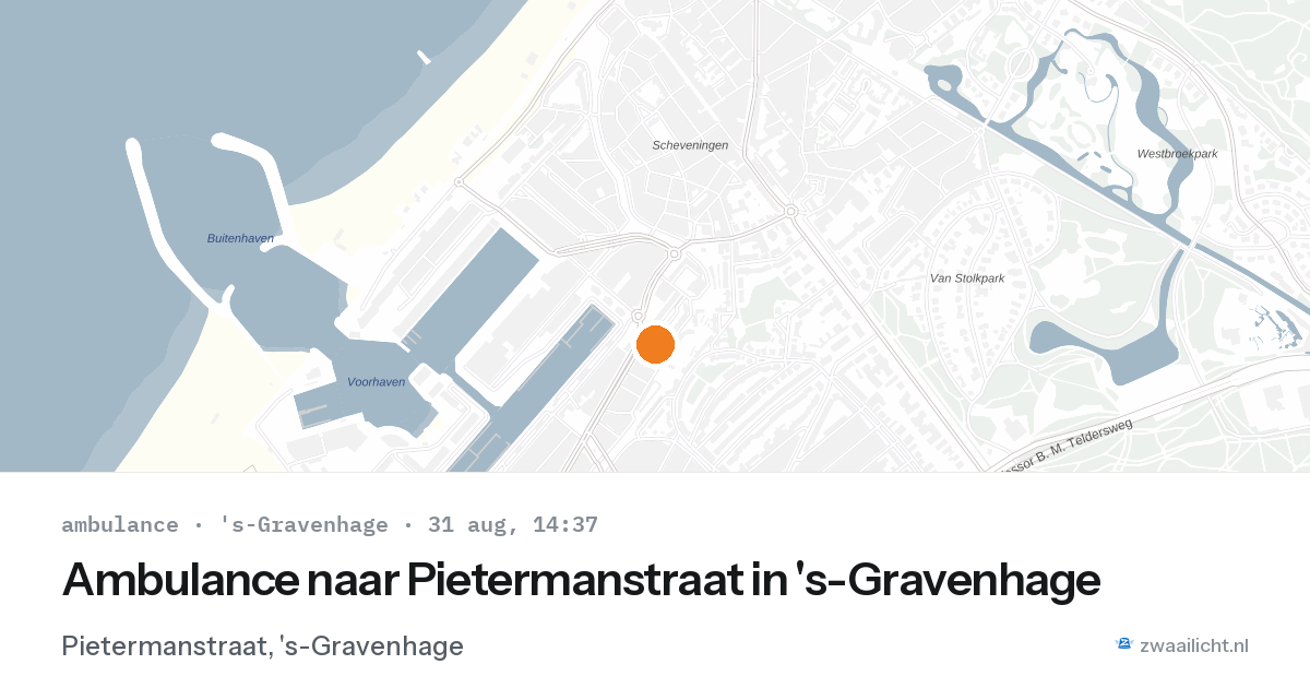 Ambulance naar Pietermanstraat in 's-Gravenhage — 31 aug 2026