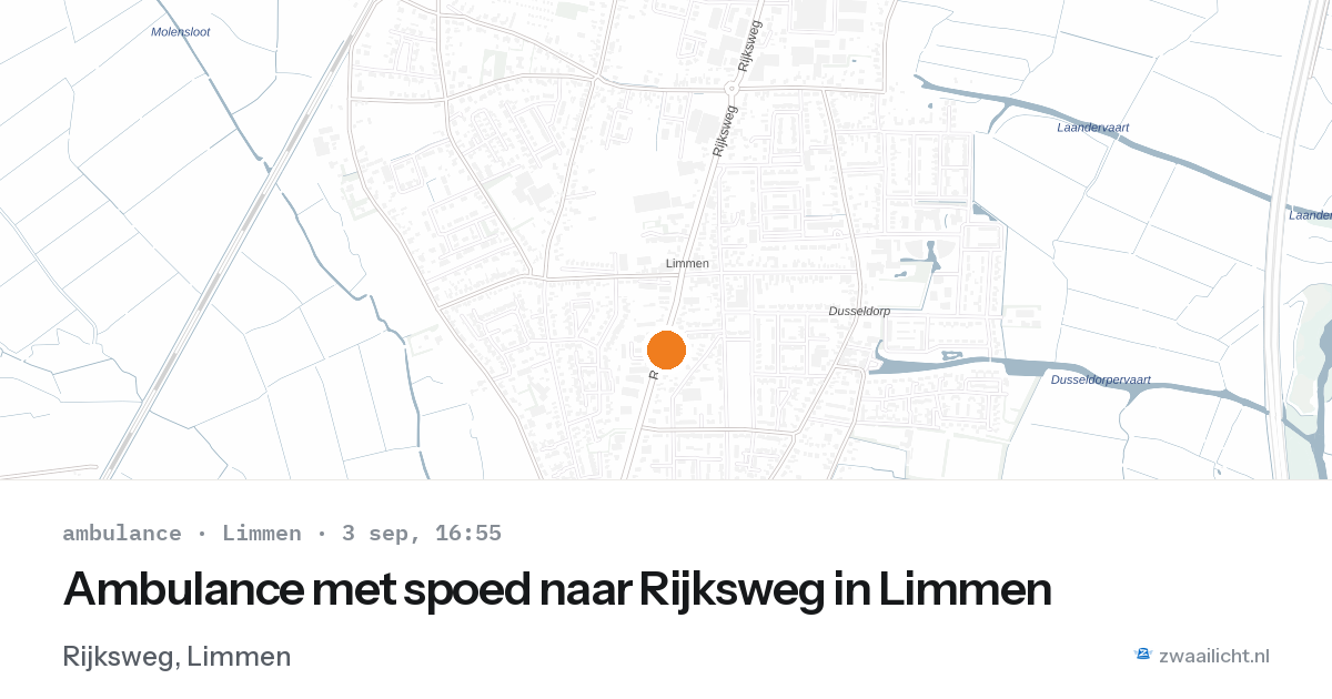 Ambulance met spoed naar Rijksweg in Limmen — 3 sep 2026