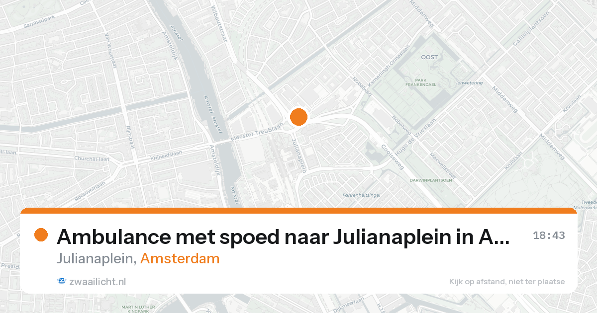 Ambulance met spoed naar Julianaplein in Amsterdam — 16 aug 2026