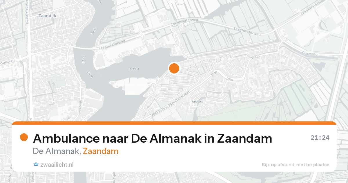 Ambulance naar De Almanak in Zaandam — 23 aug 2026