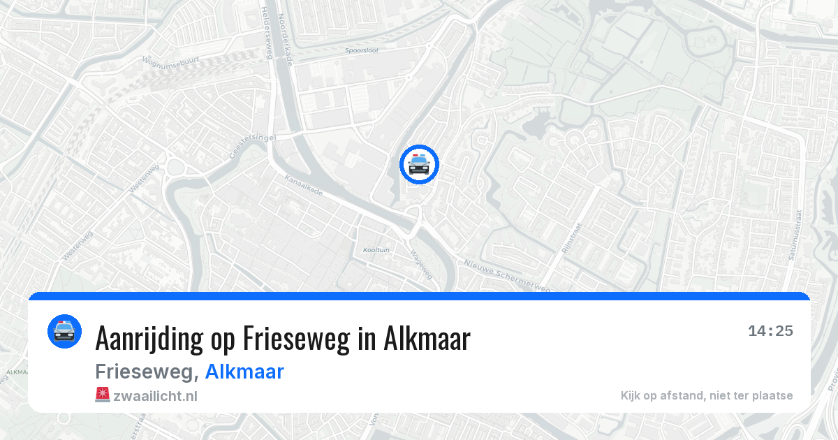 Aanrijding op Frieseweg in Alkmaar — 29 mei 2026