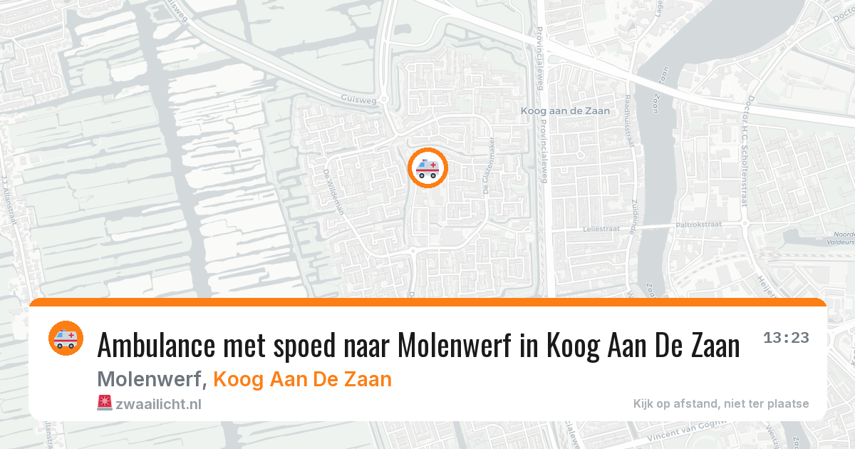 Ambulance met spoed naar Molenwerf in Koog Aan De Zaan — 13 aug 2026