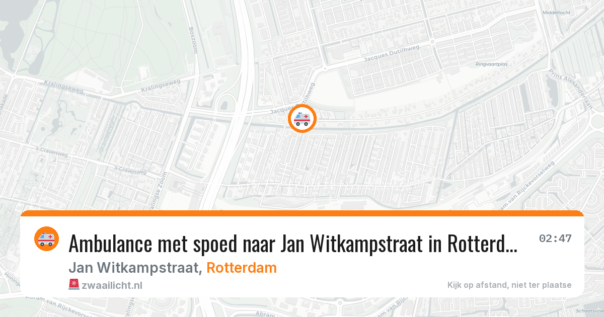 Ambulance met spoed naar Jan Witkampstraat in Rotterdam — 4 aug 2026