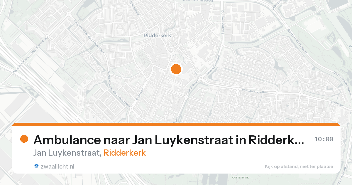 Ambulance naar Jan Luykenstraat in Ridderkerk — 25 aug 2026