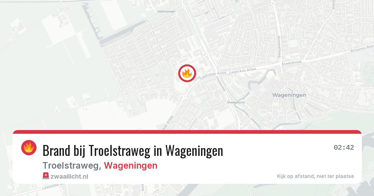 Brand bij Troelstraweg in Wageningen — 24 jan 2026