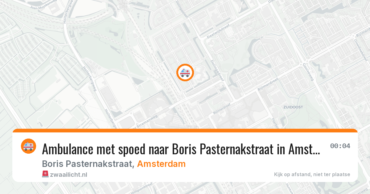 Ambulance met spoed naar Boris Pasternakstraat in Amsterdam — 2 jun 2026