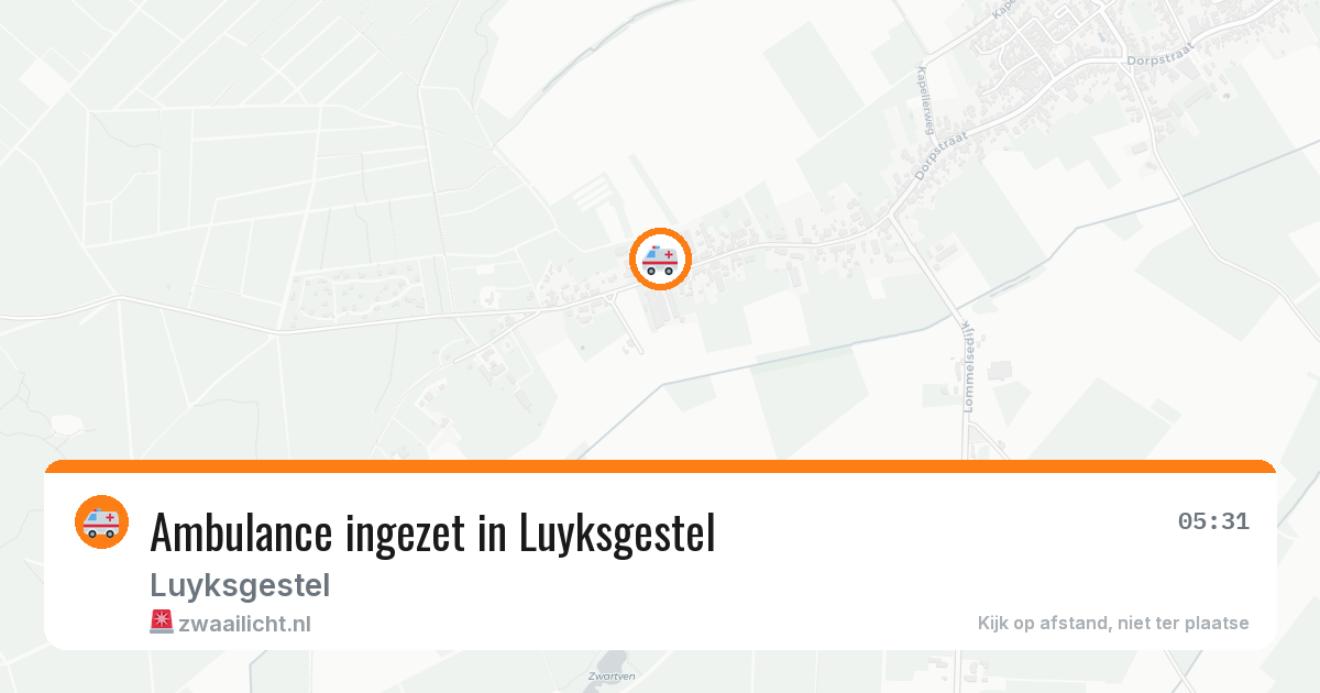 Ambulance ingezet in Luyksgestel — 12 aug 2026