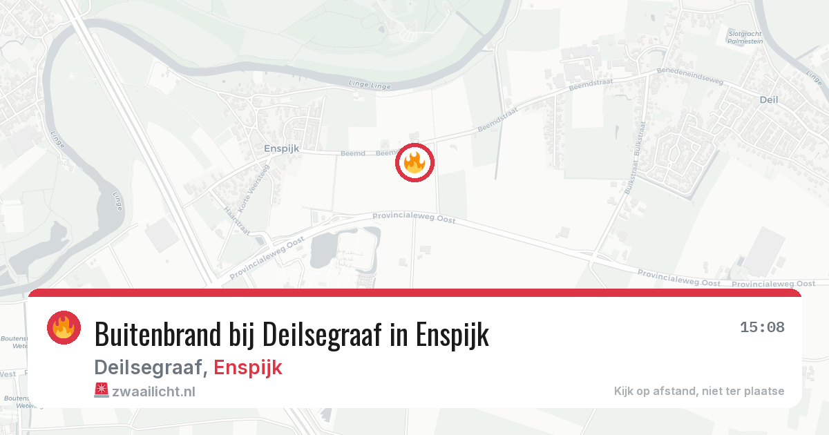 Buitenbrand bij Deilsegraaf in Enspijk — 24 mrt 2026