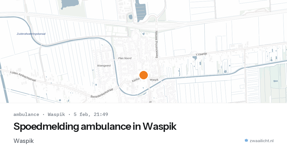 Spoedmelding ambulance in Waspik — 5 feb 2026
