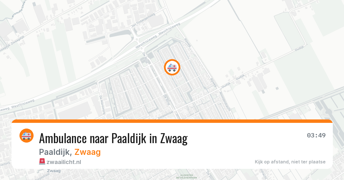 Ambulance naar Paaldijk in Zwaag — 31 jan 2026