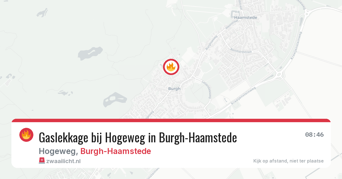 Gaslekkage bij Hogeweg in Burgh-Haamstede — 12 jun 2026