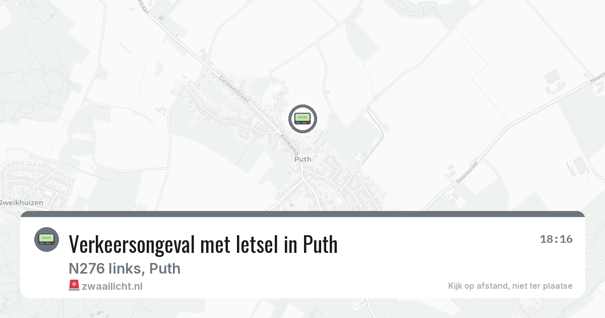 Verkeersongeval met letsel in Puth — 26 mei 2026