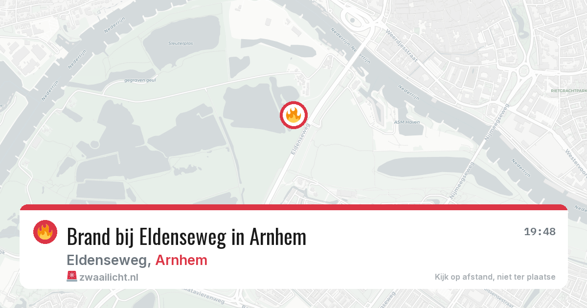 Brand bij Eldenseweg in Arnhem — 9 aug 2026