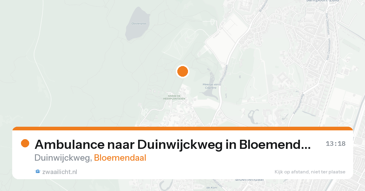 Ambulance naar Duinwijckweg in Bloemendaal — 14 mei 2026