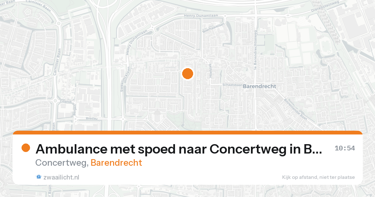 Ambulance met spoed naar Concertweg in Barendrecht — 20 aug 2026