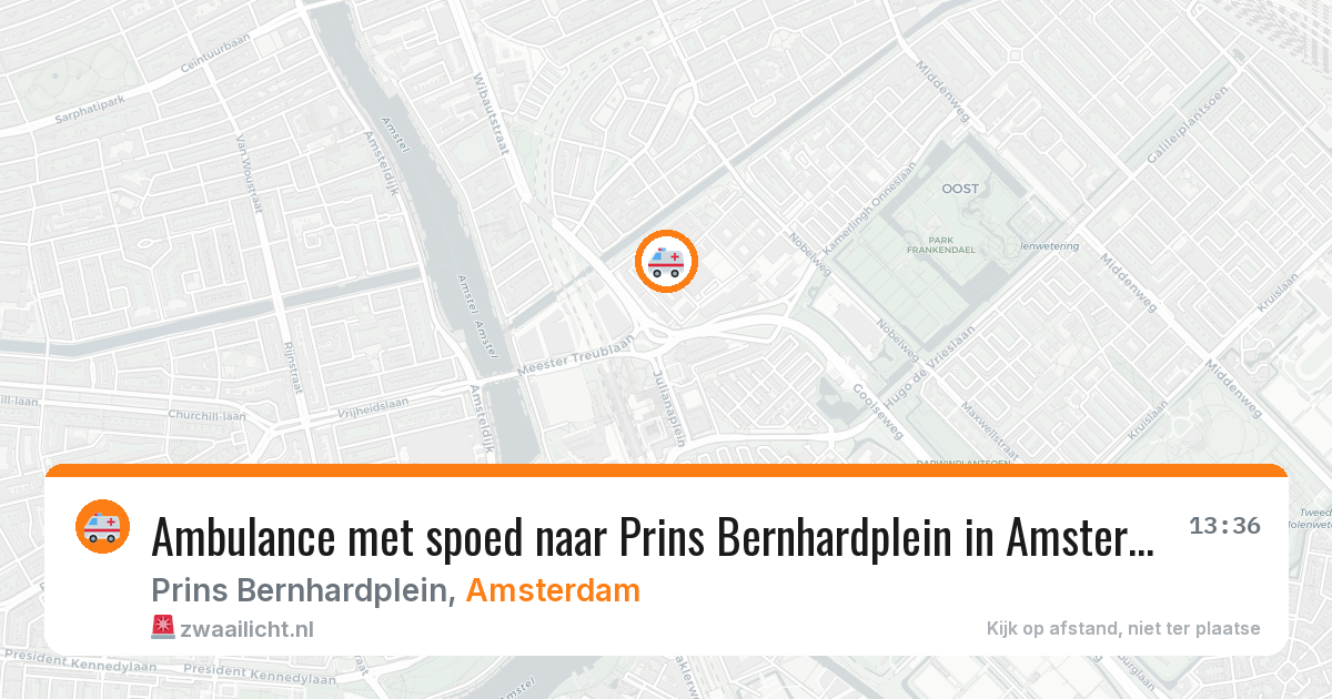 Ambulance met spoed naar Prins Bernhardplein in Amsterdam — 8 mei 2026