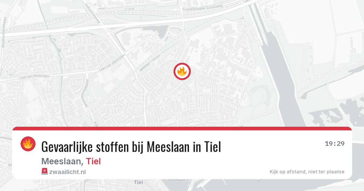 Gevaarlijke stoffen bij Meeslaan in Tiel — 6 jul 2026