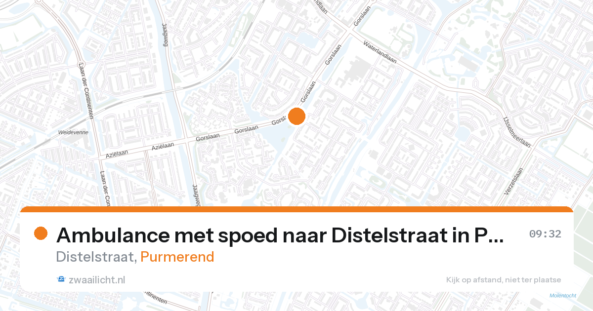 Ambulance met spoed naar Distelstraat in Purmerend — 27 aug 2026