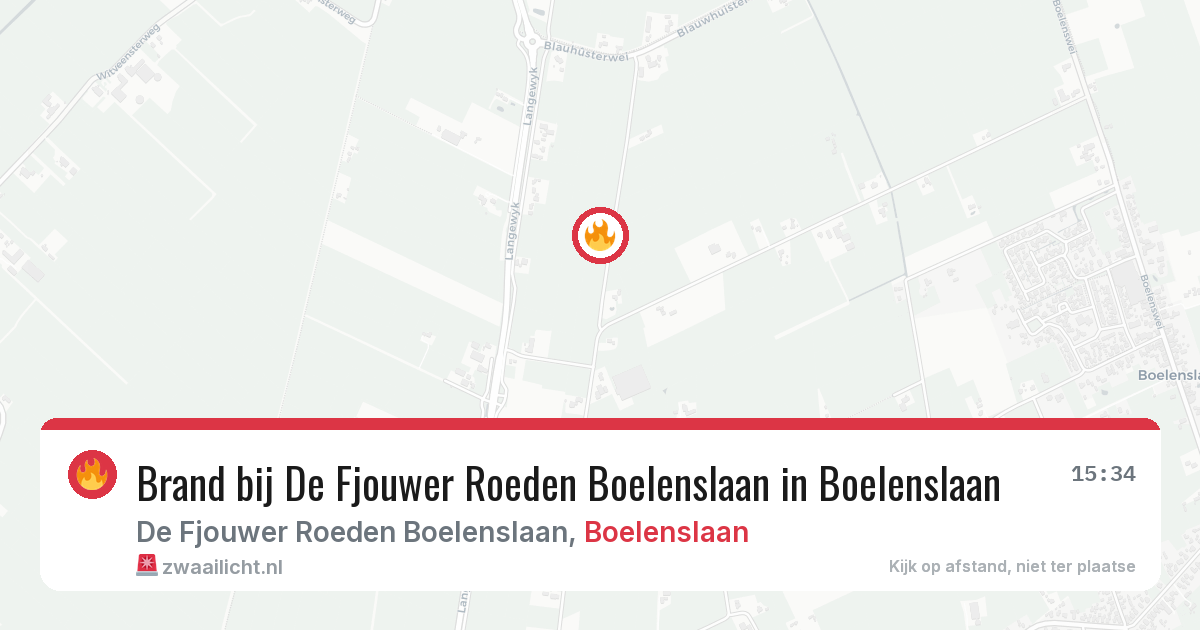Brand bij De Fjouwer Roeden Boelenslaan in Boelenslaan — 11 jun 2026