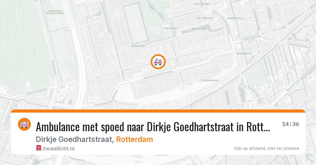 Ambulance met spoed naar Dirkje Goedhartstraat in Rotterdam — 20 apr 2026