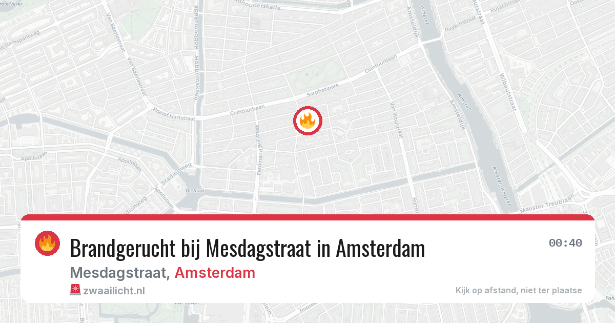 Brandgerucht bij Mesdagstraat in Amsterdam — 10 mrt 2026