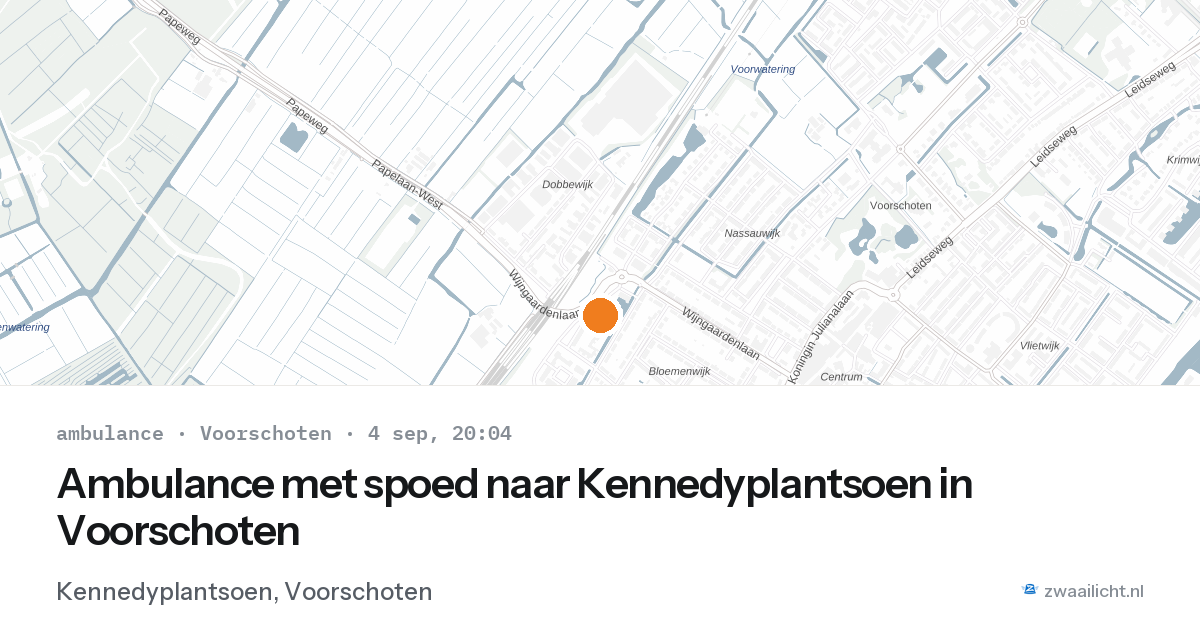 Ambulance met spoed naar Kennedyplantsoen in Voorschoten — 4 sep 2026