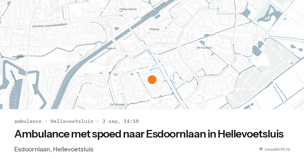 Ambulance met spoed naar Esdoornlaan in Hellevoetsluis — 3 sep 2026