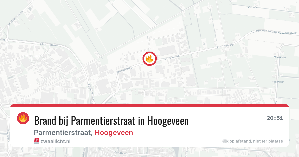 Brand bij Parmentierstraat in Hoogeveen — 26 jul 2026
