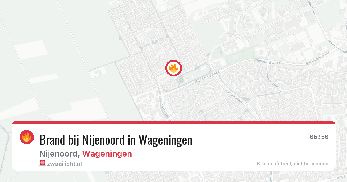 Brand bij Nijenoord in Wageningen — 28 jun 2026
