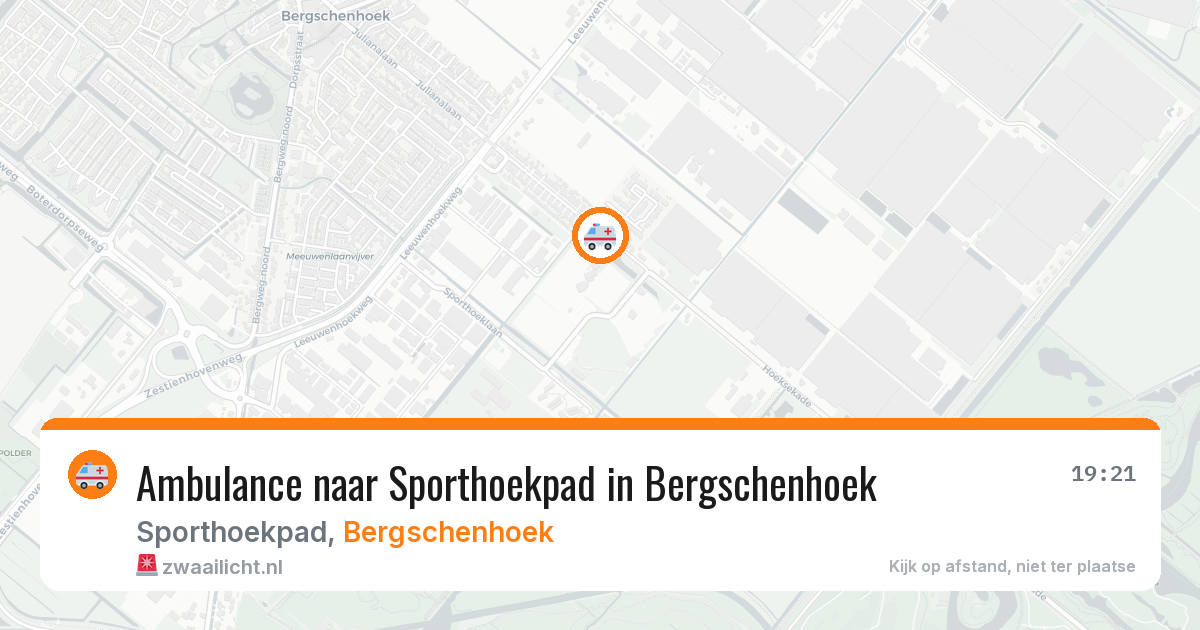 Ambulance naar Sporthoekpad in Bergschenhoek — 21 mei 2026