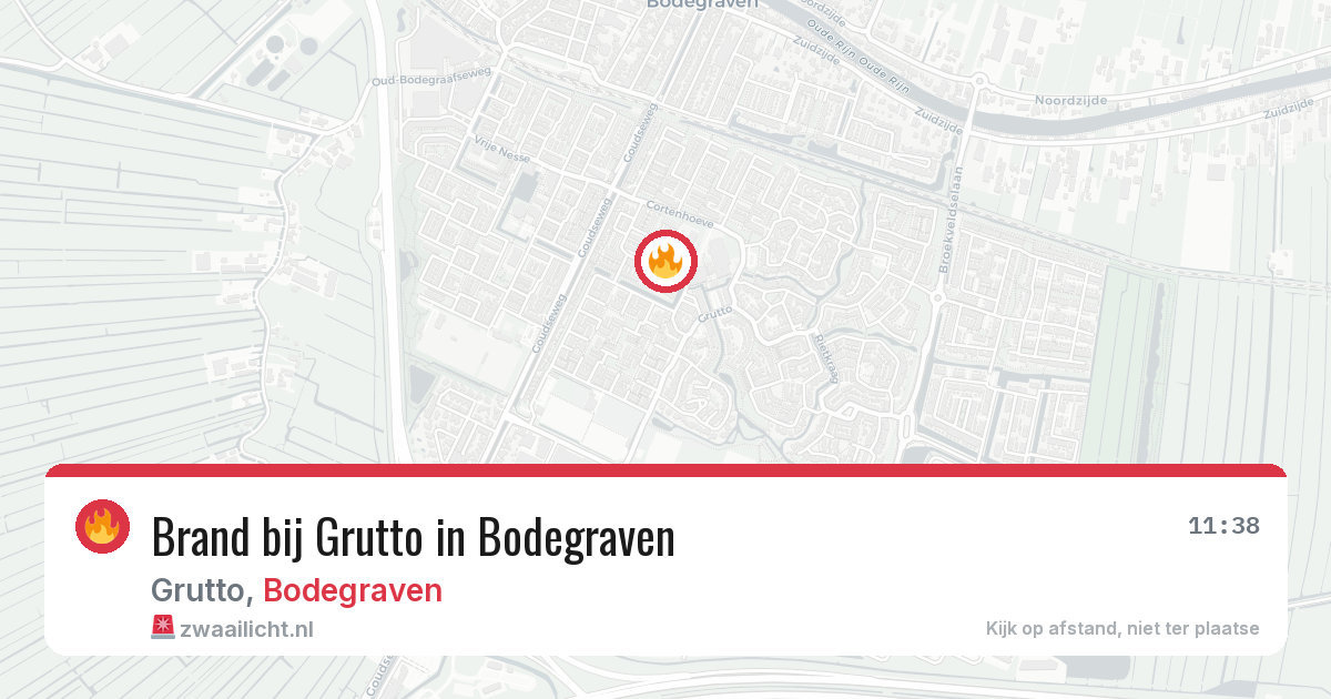 Brand bij Grutto in Bodegraven — 7 aug 2026