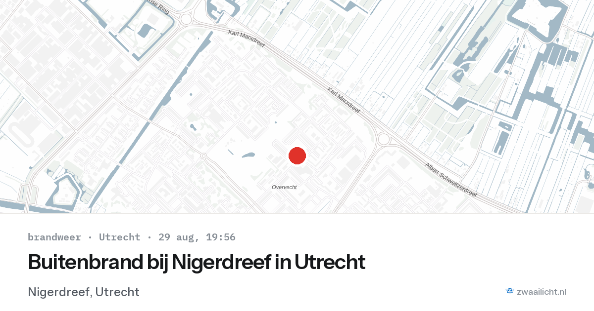 Buitenbrand bij Nigerdreef in Utrecht — 29 aug 2026