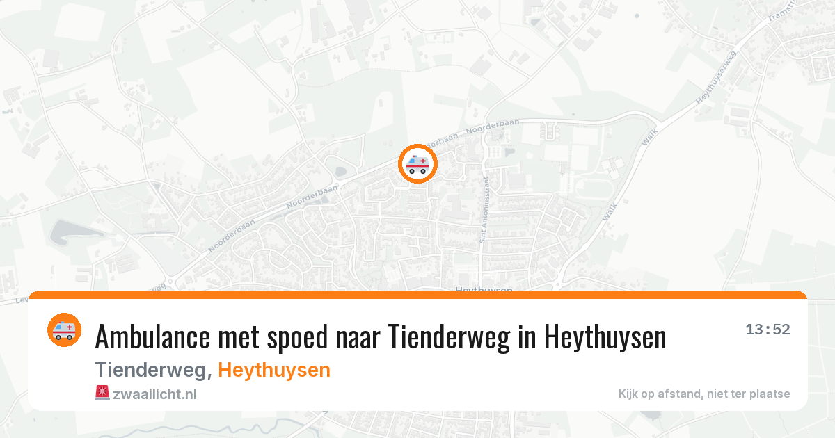 Ambulance met spoed naar Tienderweg in Heythuysen — 11 jul 2026