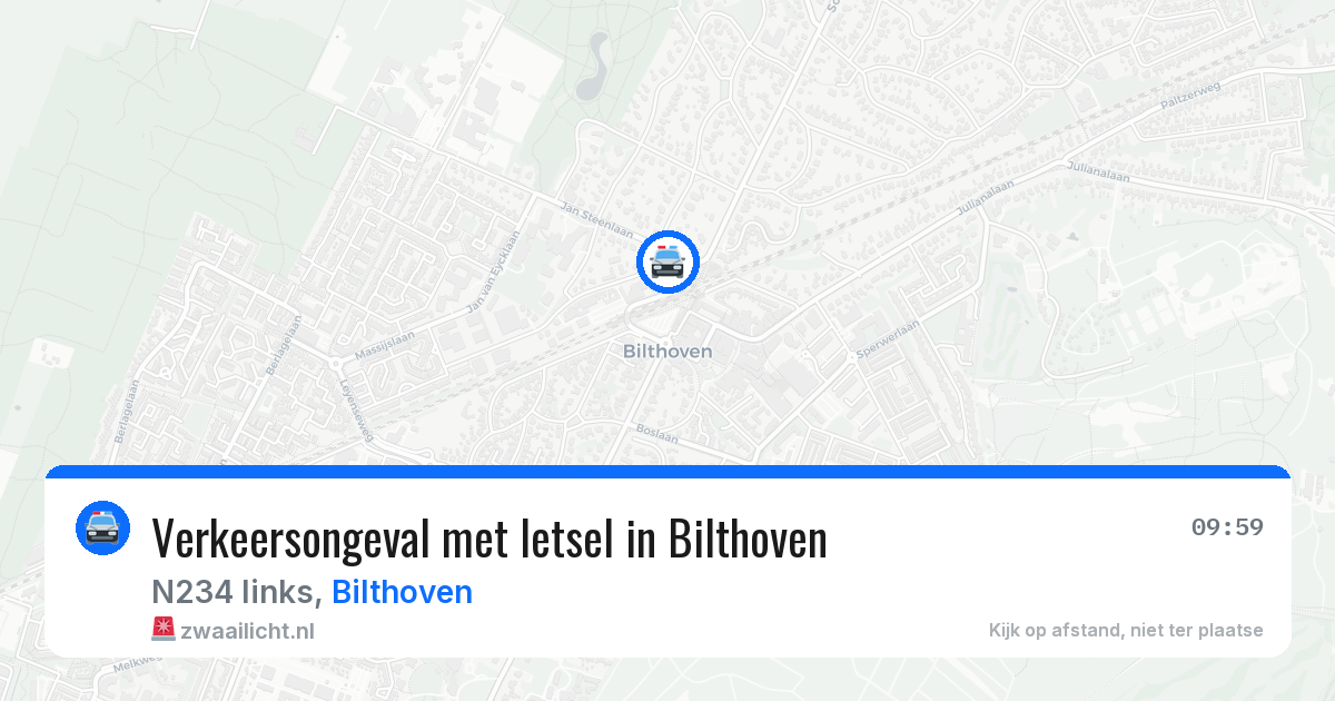 Verkeersongeval met letsel in Bilthoven — 26 jun 2026