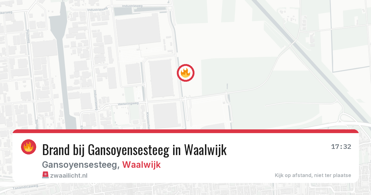 Brand bij Gansoyensesteeg in Waalwijk — 15 jul 2026