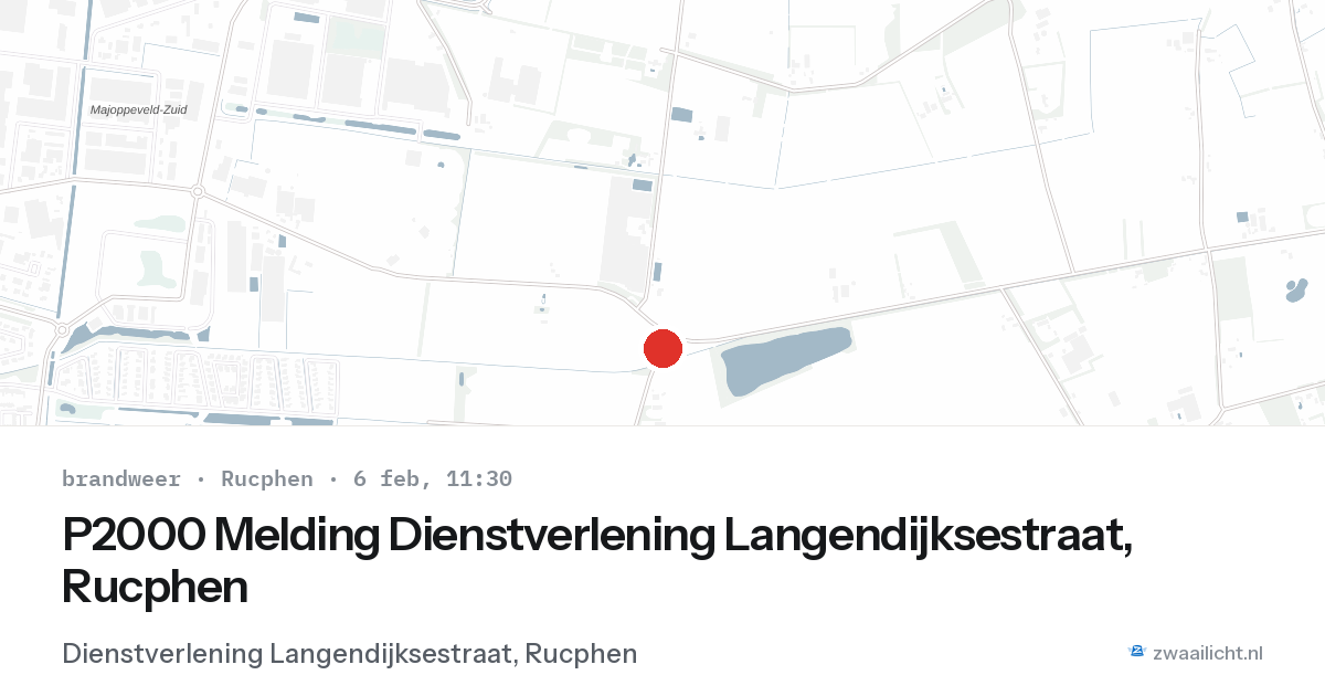 P2000 Melding Dienstverlening Langendijksestraat, Rucphen — 6 feb 2026