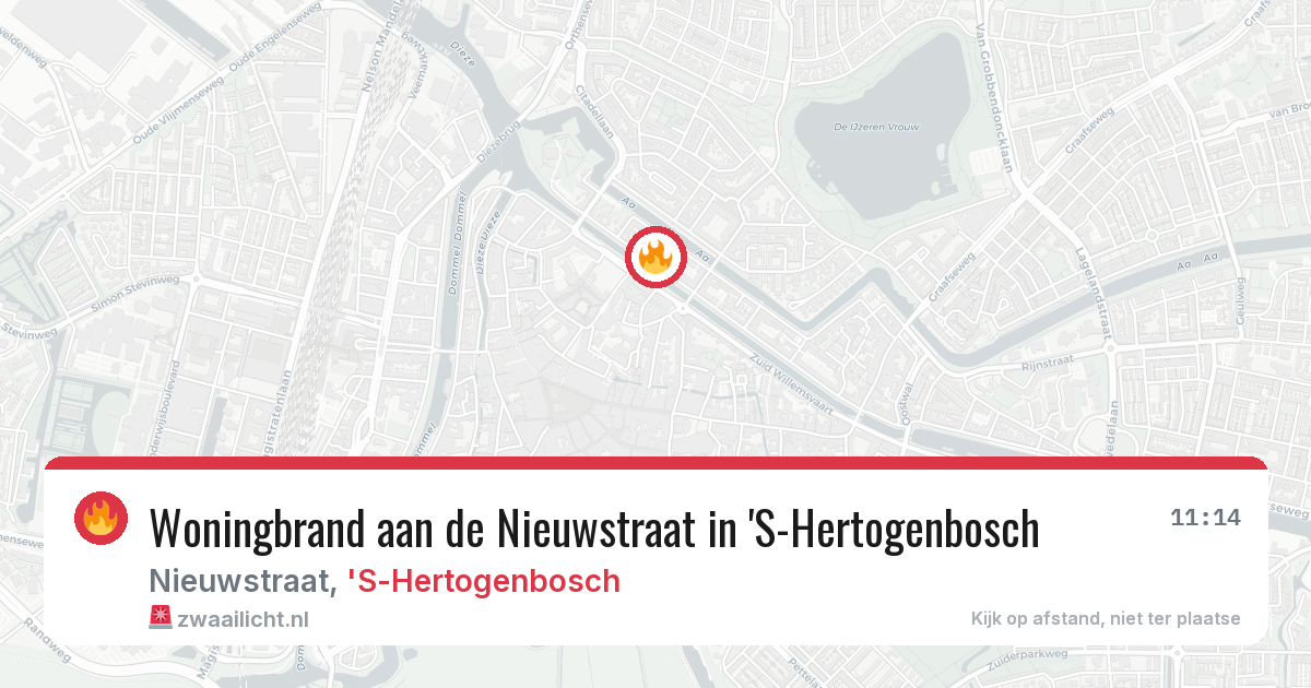 Woningbrand aan de Nieuwstraat in 'S-Hertogenbosch — 7 aug 2026