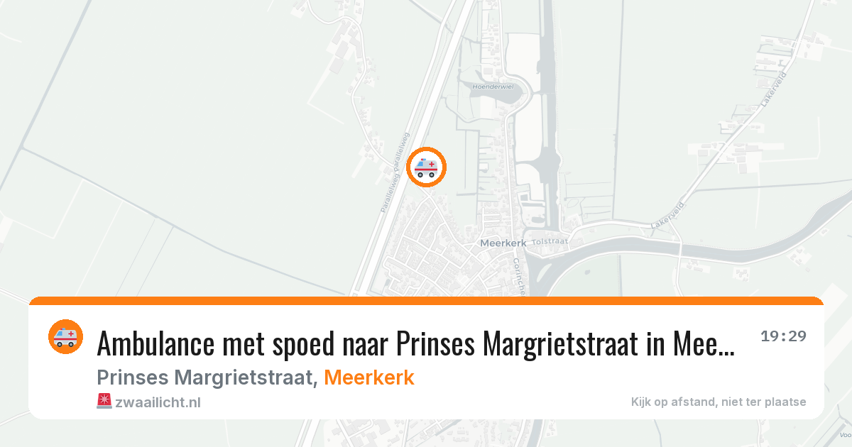 Ambulance met spoed naar Prinses Margrietstraat in Meerkerk — 29 mei 2026