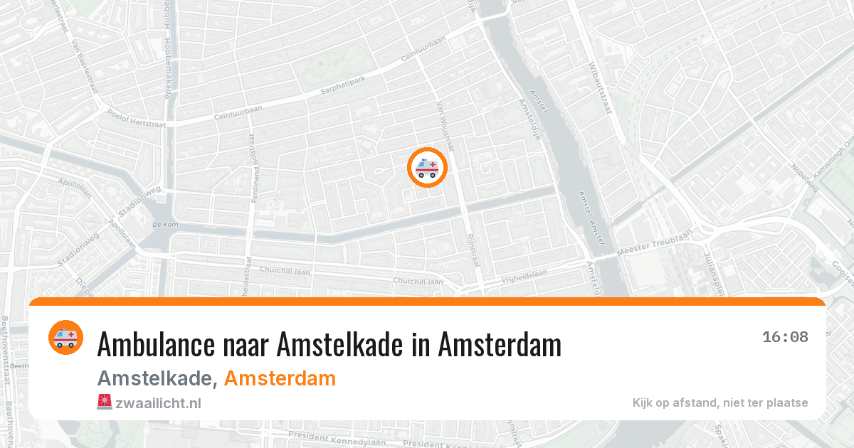 Ambulance naar Amstelkade in Amsterdam — 16 mrt 2026