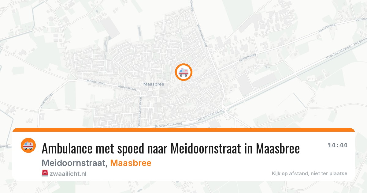 Ambulance met spoed naar Meidoornstraat in Maasbree — 4 jul 2026