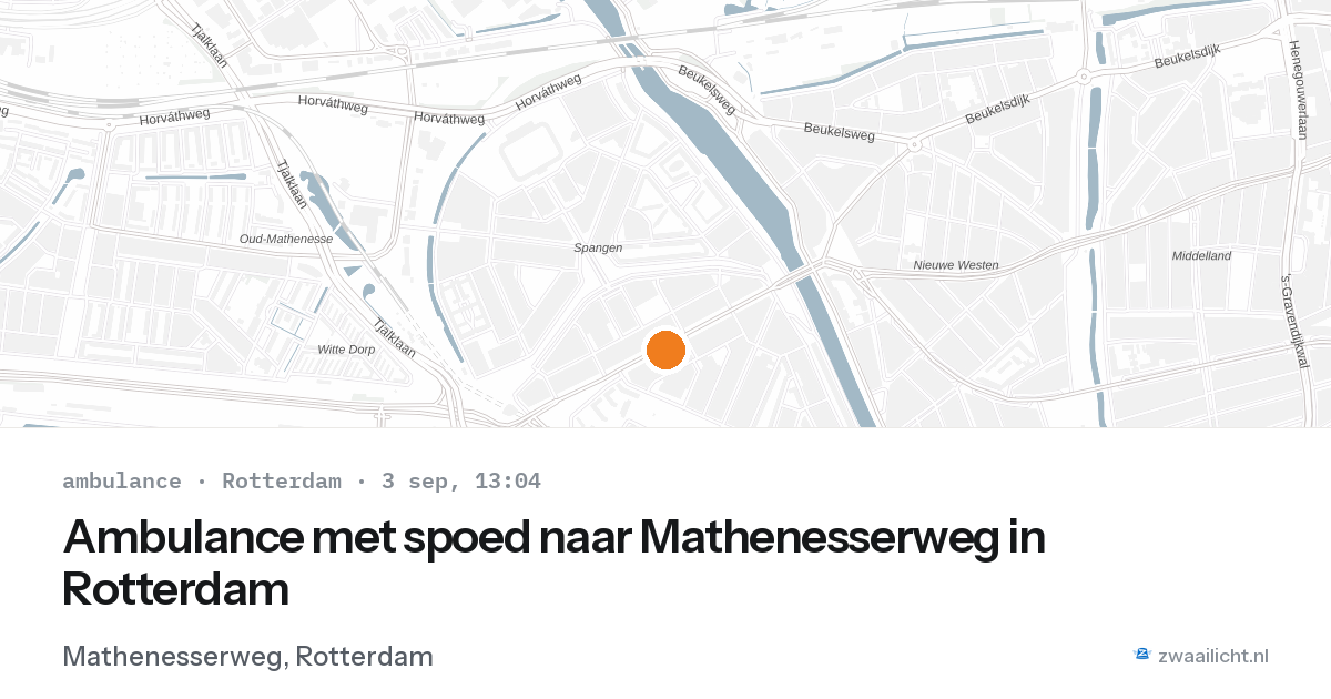 Ambulance met spoed naar Mathenesserweg in Rotterdam — 3 sep 2026