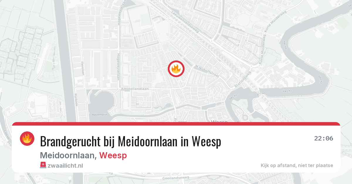 Brandgerucht bij Meidoornlaan in Weesp — 1 jul 2026