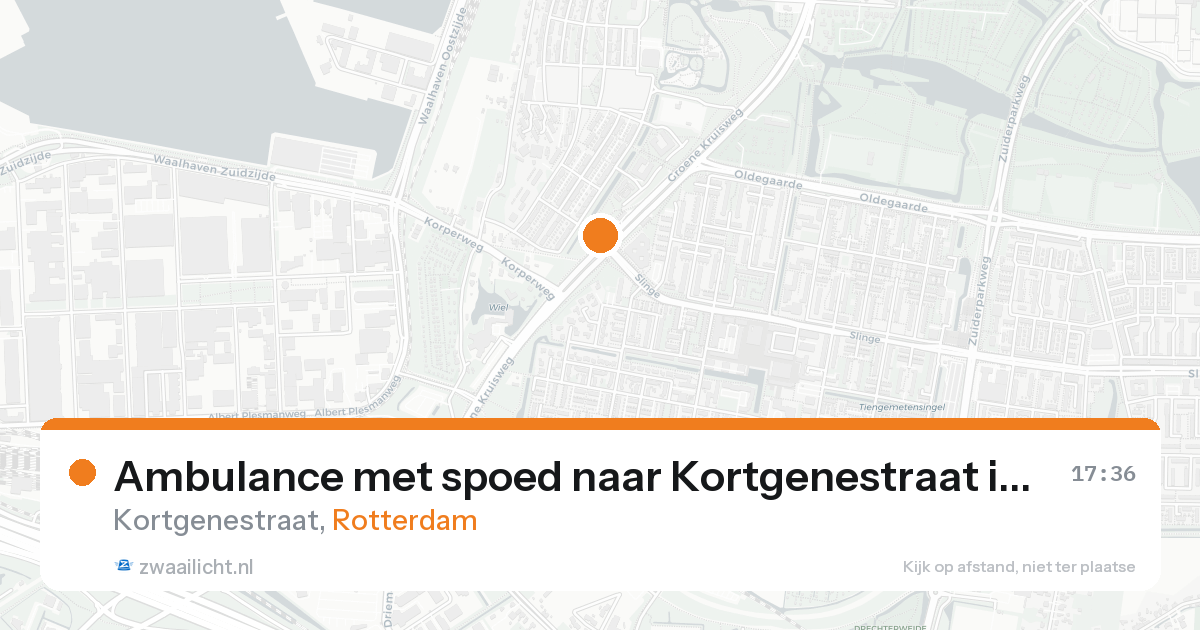 Ambulance met spoed naar Kortgenestraat in Rotterdam — 17 aug 2026