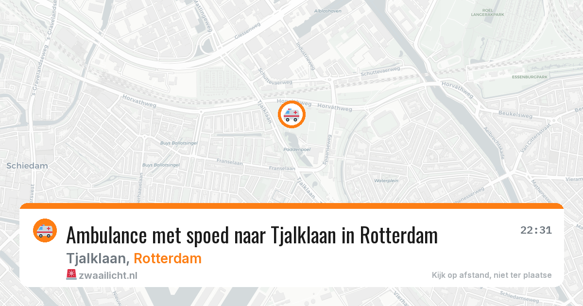 Ambulance met spoed naar Tjalklaan in Rotterdam — 14 aug 2026