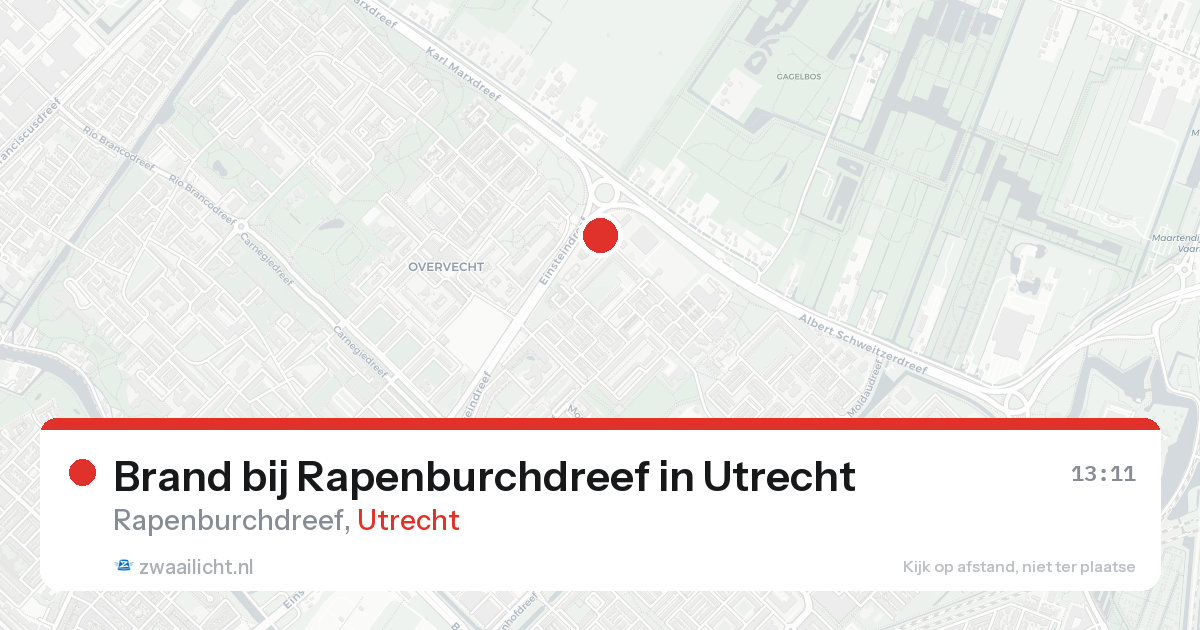 Brand bij Rapenburchdreef in Utrecht — 24 aug 2026