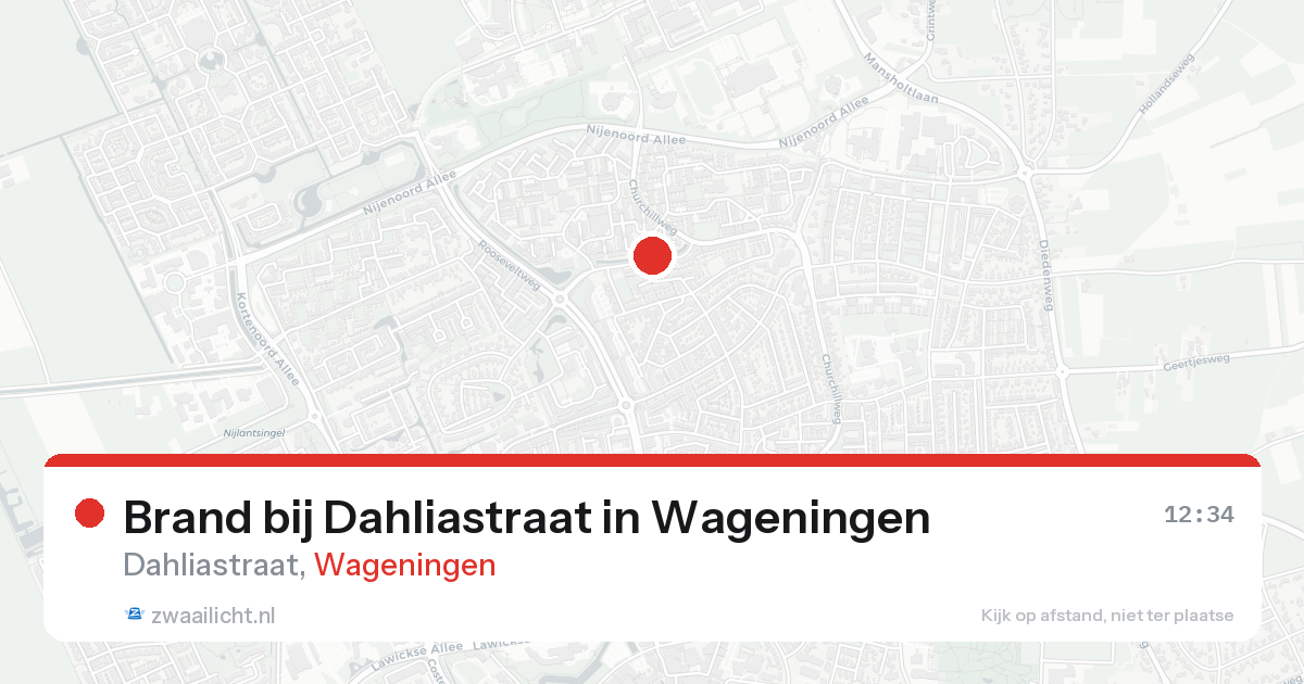 Brand bij Dahliastraat in Wageningen — 25 apr 2026