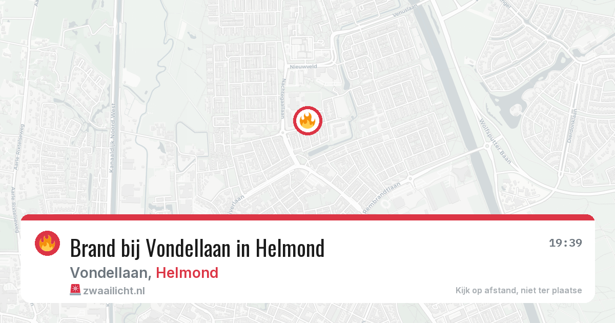 Brand bij Vondellaan in Helmond — 4 jul 2026