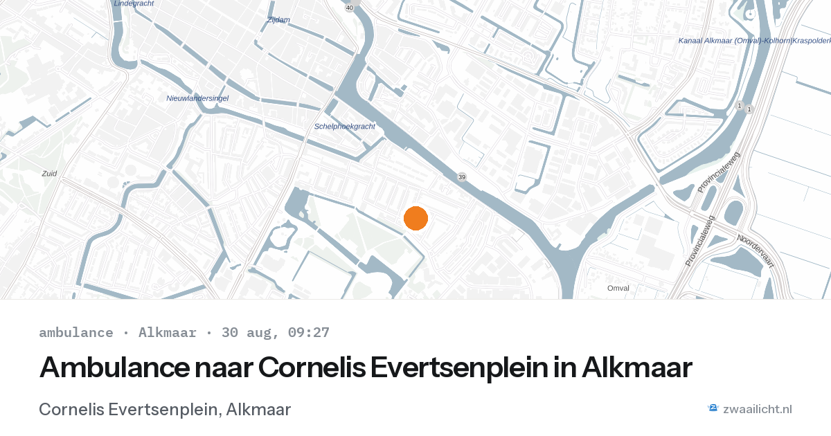 Ambulance naar Cornelis Evertsenplein in Alkmaar — 30 aug 2026