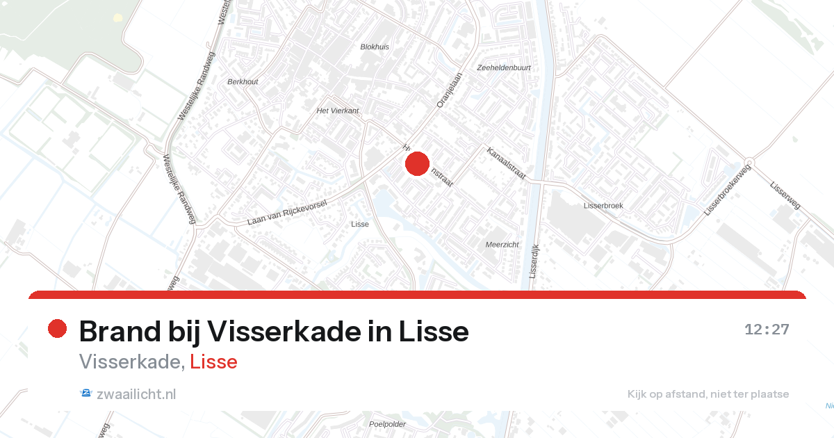Brand bij Visserkade in Lisse — 27 aug 2026